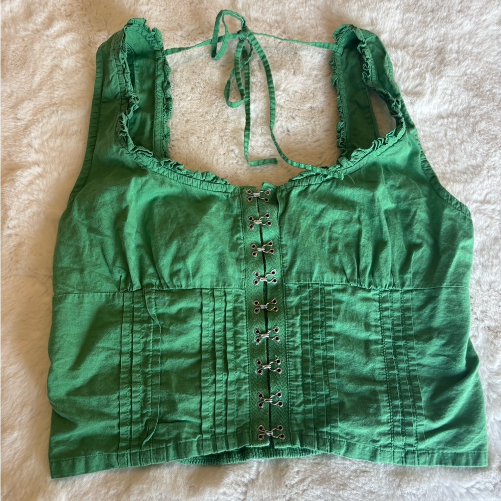 Free People Green Corset Top